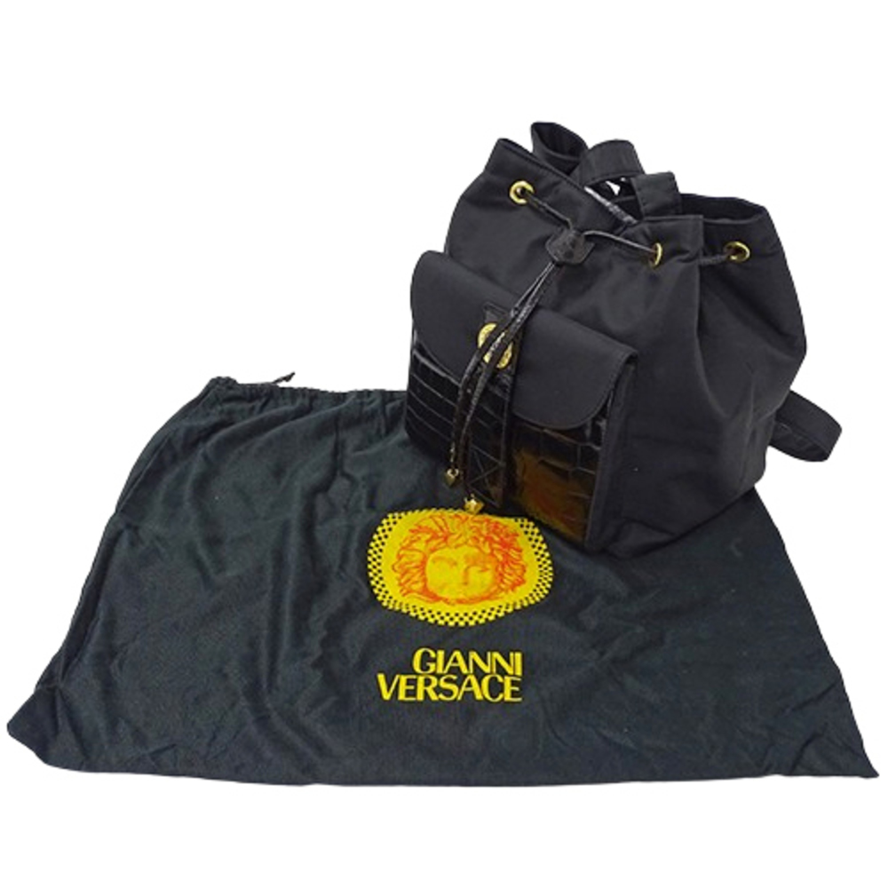 Versace Nylon Drawstring Crossbody Bag Black - image 7